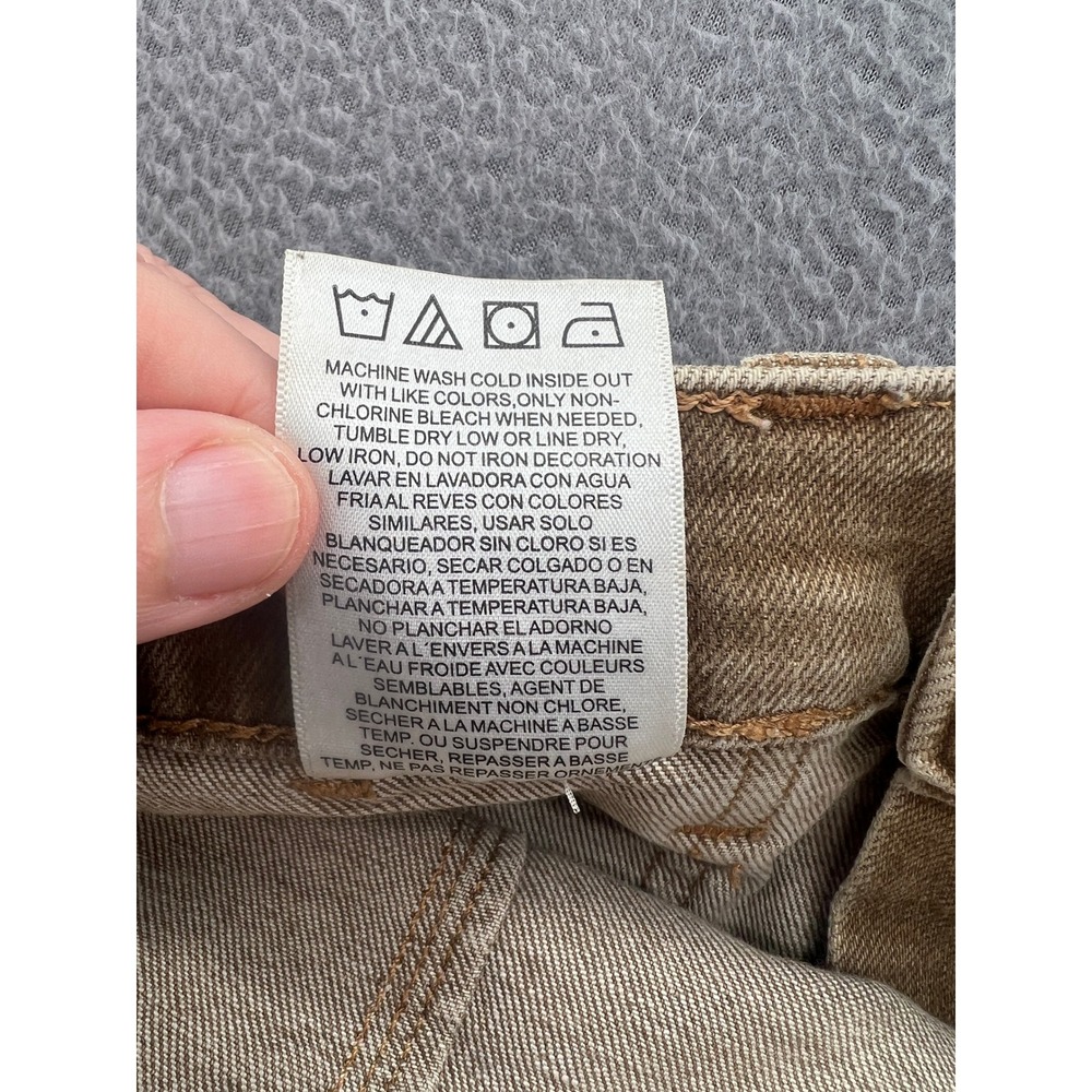 Wrangler Jeans Women's Size 25 Tan Brown Wide Leg Crop High Rise Patch Pocket - Picture 13 of 14